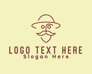 Beard - Old Man Traveler Hat logo design