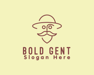 Old Man Traveler Hat logo design