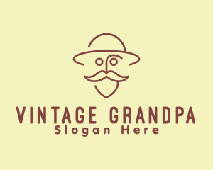 Old Man Traveler Hat logo design