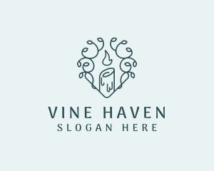 Vines Candle Decoration logo design