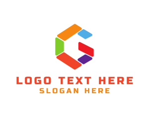 Alphabet - Colorful G Shape logo design
