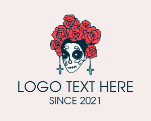 Dia De Los Muertos - Woman Dia Los Muertos logo design