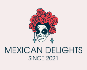 Woman Dia Los Muertos  logo design