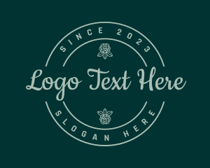 Florist - Rose Badge Wordmark logo design