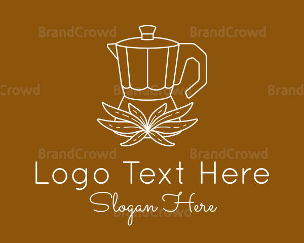 Coffee Moka Pot Leaf Logo