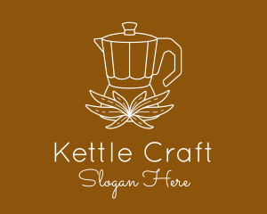 Kettle - Coffee Moka Pot Leaf logo design
