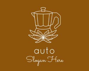 Line - Coffee Moka Pot Leaf logo design