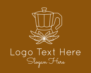 Pouring - Coffee Moka Pot Leaf logo design