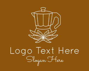 Coffee Moka Pot Leaf Logo