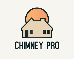 Chimney House Sun logo design