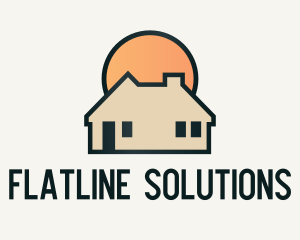 Flat - Chimney House Sun logo design