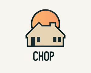Architecture - Chimney House Sun logo design