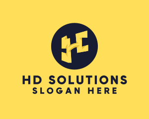 Yellow Letter H logo design