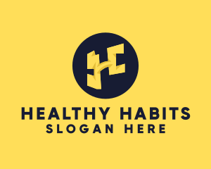 Yellow Letter H logo design