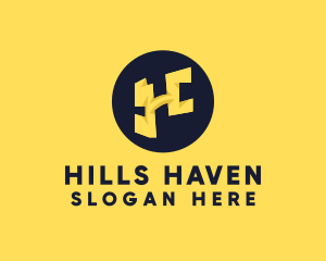 Yellow Letter H logo design