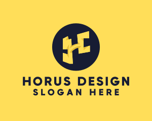 Yellow Letter H logo design