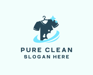 Shirt Laundry Cleaning logo design