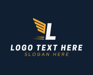 Transport - Express Wings Cargo Logistics logo design