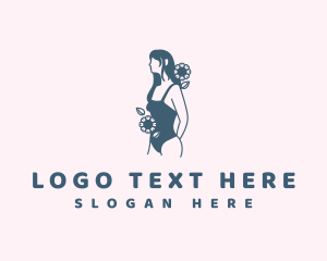 Underwear - Pretty Floral Bikini logo design