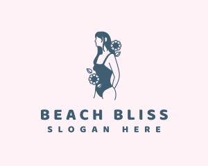 Pretty Floral Bikini logo design