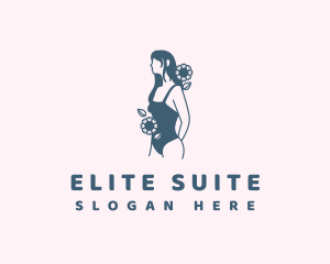 Pretty Floral Bikini logo design