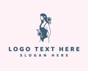 Lingerie - Pretty Floral Bikini logo design