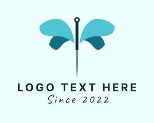 Wellness - Butterfly Wings Needle logo design