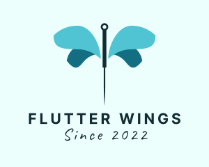 Butterfly Wings Needle logo design