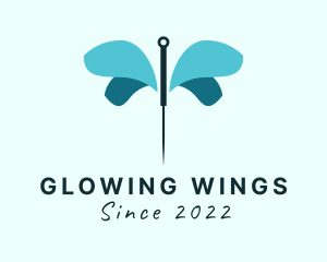 Butterfly Wings Needle logo design