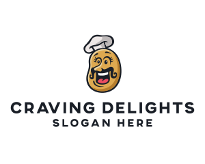 Craving - Potato Chef Mustache logo design