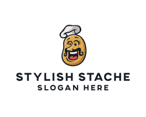 Potato Chef Mustache logo design