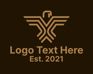 Minimalist - Brown Geometric Eagle logo design