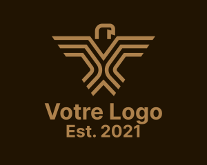 Security Agency - Brown Geometric Eagle logo design