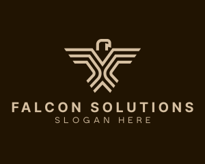 Brown Geometric Hawk logo design