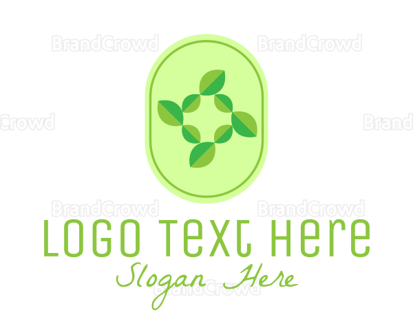 Green Natural Leaves Logo
