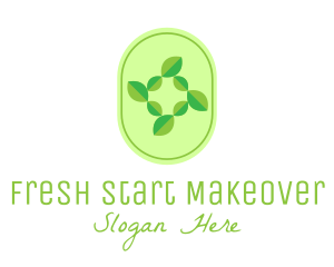 Green Natural Leaves logo design