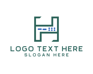 Communication - Server Tech Letter H logo design