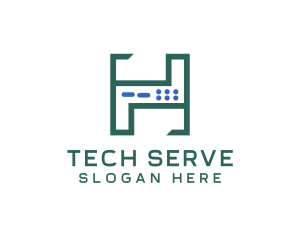 Server - Server Tech Letter H logo design