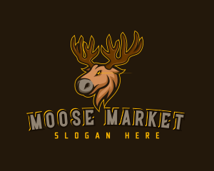 Moose - Wild Moose Antler logo design