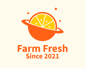 Fresh Orange Planet logo design