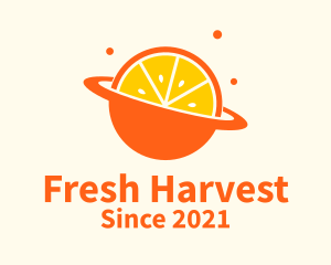 Fresh Orange Planet logo design