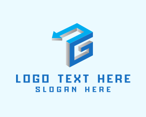 Blue - Arrow Logistics Letter G logo design