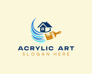 Acrylic - Paint Brush House Painting logo design