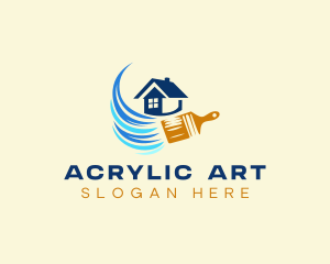 Paint Brush House Painting logo design