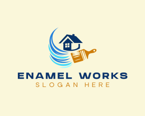 Enamel - Paint Brush House Painting logo design