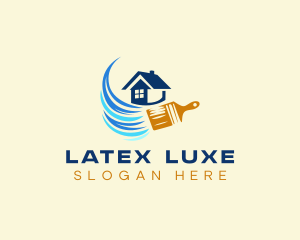 Latex - Paint Brush House Painting logo design