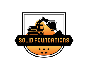 Industrial Excavator Construction Logo