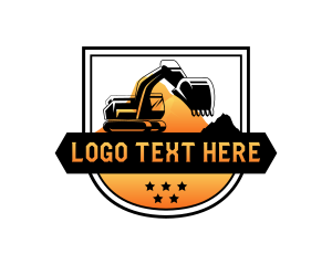 Industrial Excavator Construction Logo