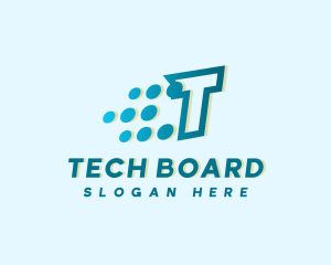 Modern Tech Letter T logo design