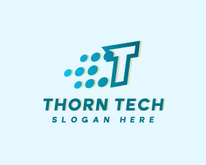 Modern Tech Letter T logo design